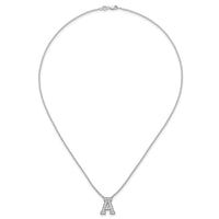 14kw 1/2ct Lab Grown Diamond VS+ F+ Comp Letter A 18in Initial Necklace