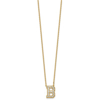 14k 1/2ct Lab Grown Diamond VS+ F+ Comp Letter B 18in Initial Necklace