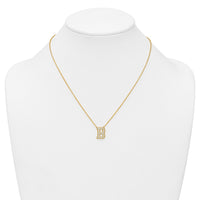 14k 1/2ct Lab Grown Diamond VS+ F+ Comp Letter B 18in Initial Necklace