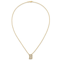 14k 1/2ct Lab Grown Diamond VS+ F+ Comp Letter B 18in Initial Necklace