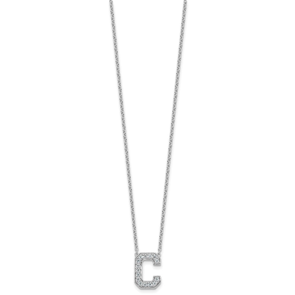14kw 1/3ct Lab Grown Diamond VS+ F+ Comp Letter C 18in Initial Necklace