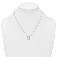 14kw 1/3ct Lab Grown Diamond VS+ F+ Comp Letter C 18in Initial Necklace