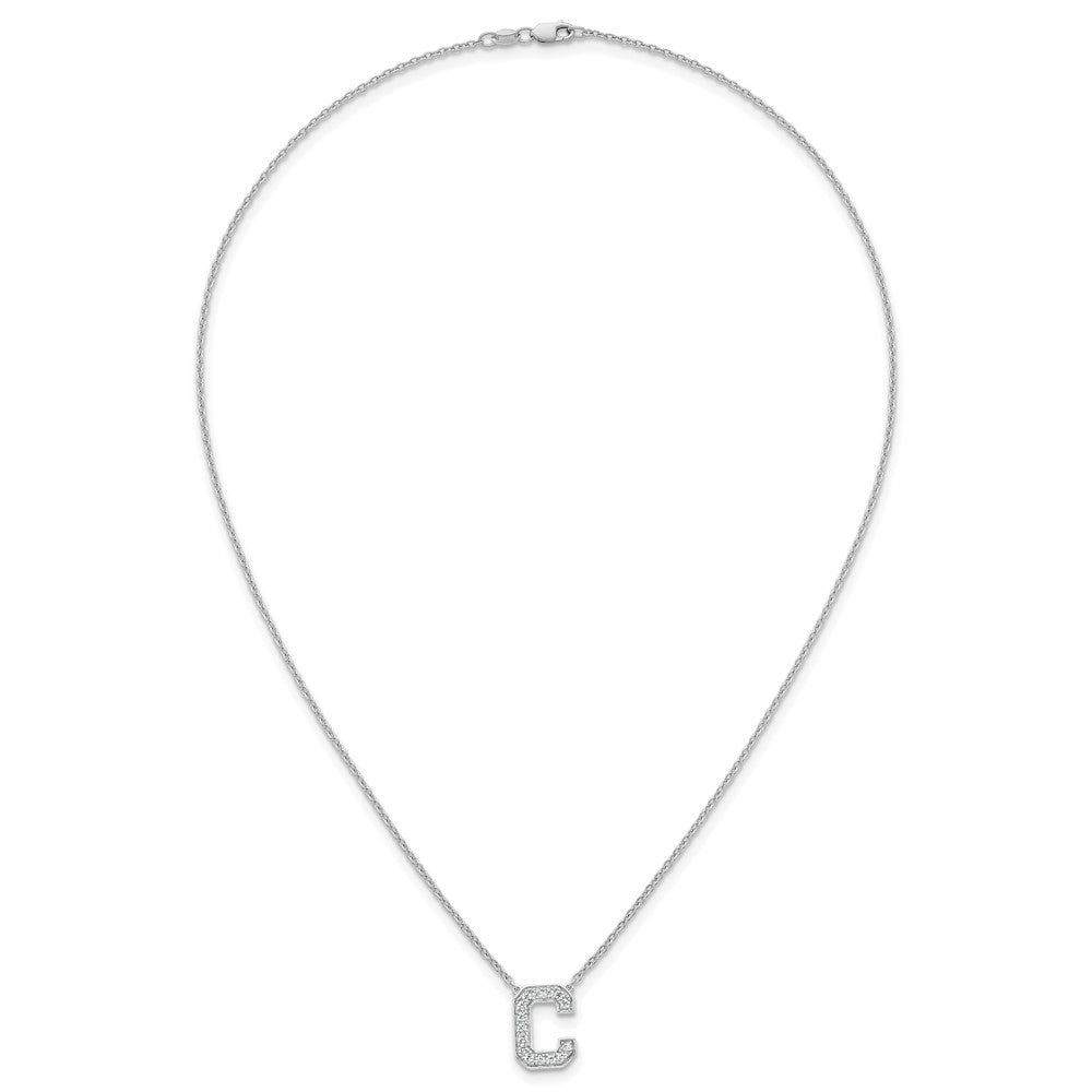 14kw 1/3ct Lab Grown Diamond VS+ F+ Comp Letter C 18in Initial Necklace