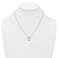 14k 1/3ct Lab Grown Diamond VS+ F+ Comp Letter C 18in Initial Necklace