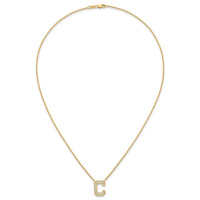 14k 1/3ct Lab Grown Diamond VS+ F+ Comp Letter C 18in Initial Necklace