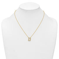 14k 1/2ct Lab Grown Diamond VS+ F+ Comp Letter D 18in Initial Necklace