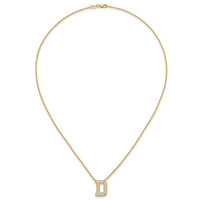 14k 1/2ct Lab Grown Diamond VS+ F+ Comp Letter D 18in Initial Necklace
