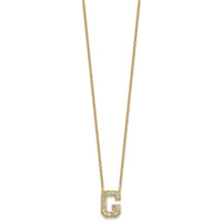 14k 1/3ct Lab Grown Diamond VS+ F+ Comp Letter G 18in Initial Necklace