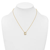14k 1/3ct Lab Grown Diamond VS+ F+ Comp Letter G 18in Initial Necklace