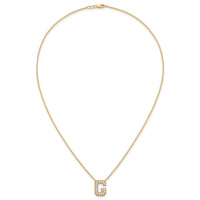 14k 1/3ct Lab Grown Diamond VS+ F+ Comp Letter G 18in Initial Necklace