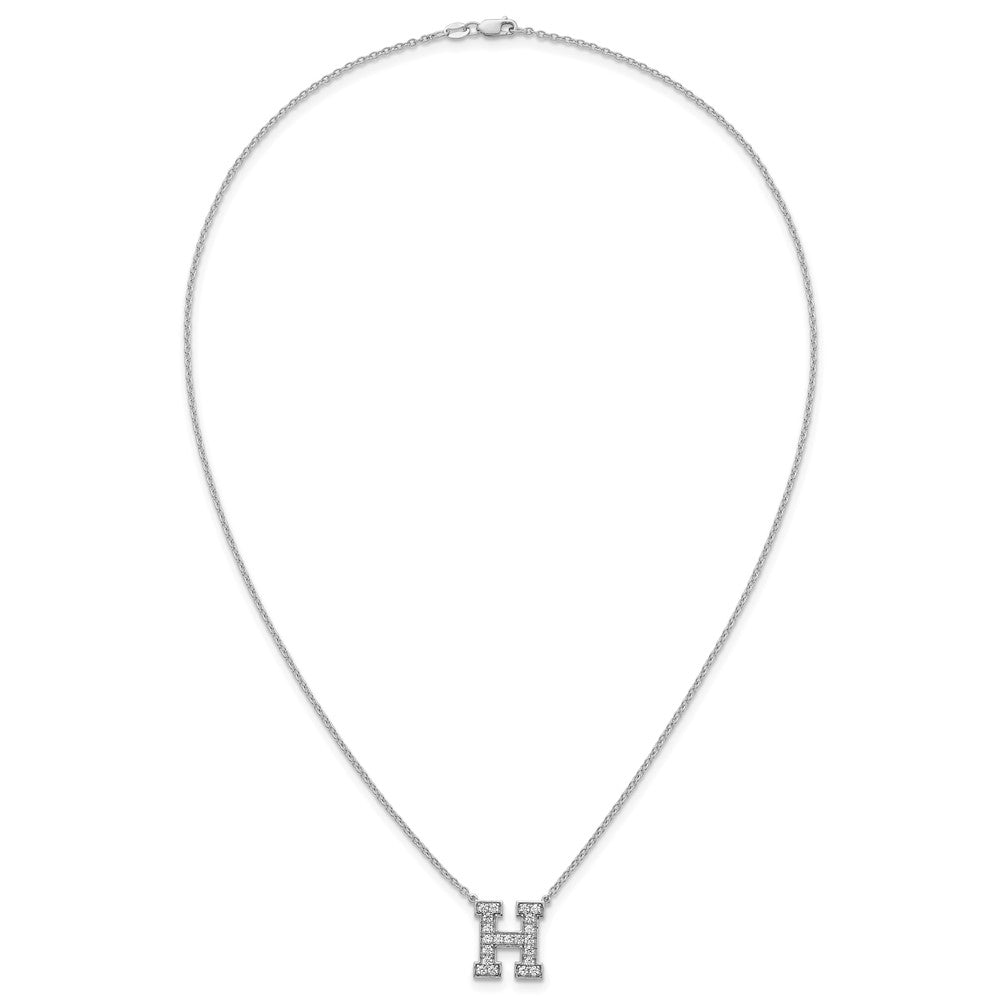14kw 1/2ct Lab Grown Diamond VS+ F+ Comp Letter H 18in Initial Necklace