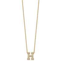 14k 1/2ct Lab Grown Diamond VS+ F+ Comp Letter H 18in Initial Necklace