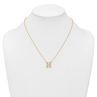 14k 1/2ct Lab Grown Diamond VS+ F+ Comp Letter H 18in Initial Necklace