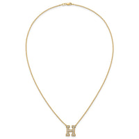 14k 1/2ct Lab Grown Diamond VS+ F+ Comp Letter H 18in Initial Necklace