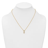 14k 1/4ct Lab Grown Diamond VS+ F+ Comp Letter I 18in Initial Necklace