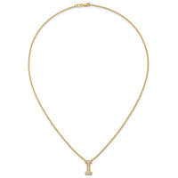14k 1/4ct Lab Grown Diamond VS+ F+ Comp Letter I 18in Initial Necklace