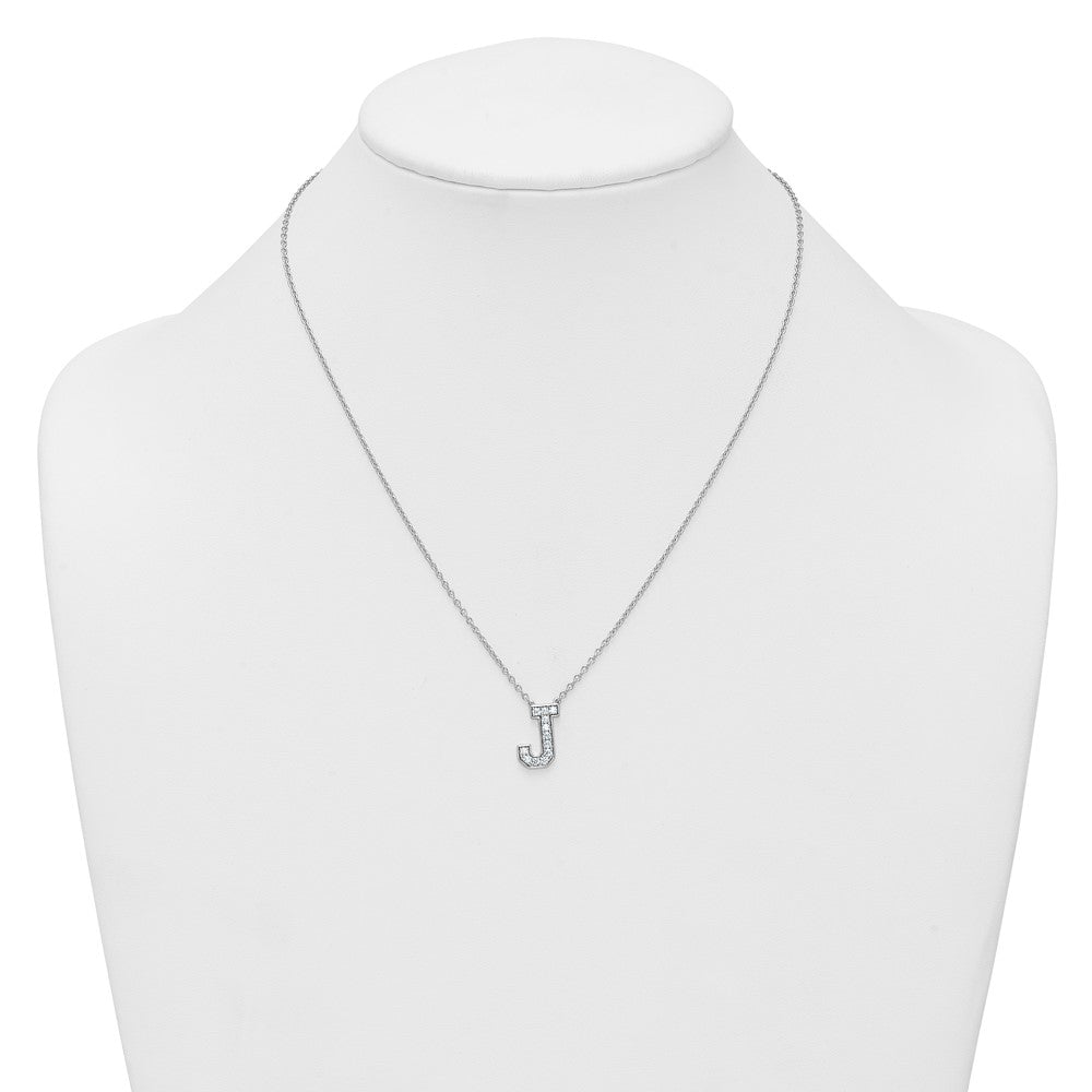 14kw 1/3ct Lab Grown Diamond VS+ F+ Comp Letter J 18in Initial Necklace
