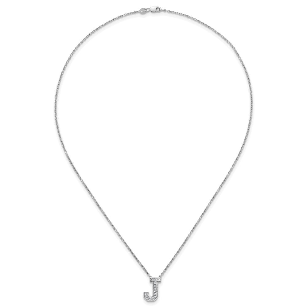 14kw 1/3ct Lab Grown Diamond VS+ F+ Comp Letter J 18in Initial Necklace