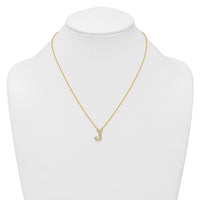 14k 1/3ct Lab Grown Diamond VS+ F+ Comp Letter J 18in Initial Necklace