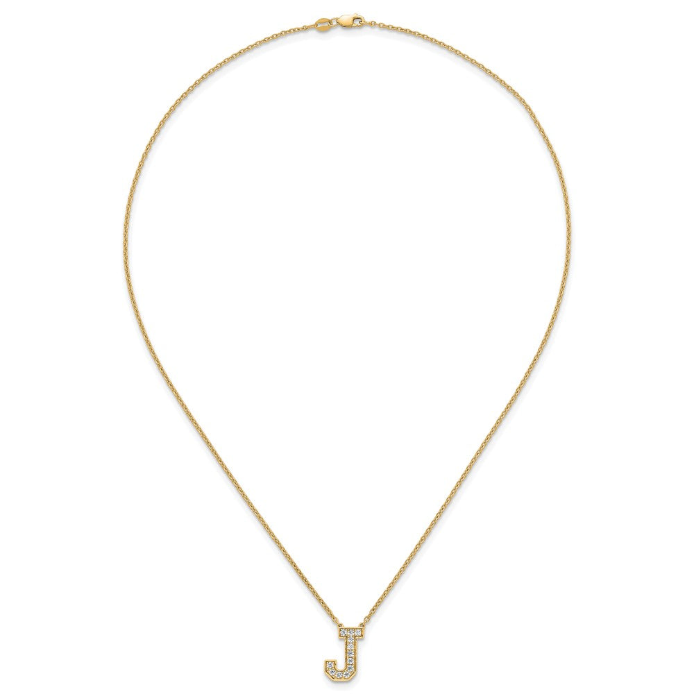 14k 1/3ct Lab Grown Diamond VS+ F+ Comp Letter J 18in Initial Necklace