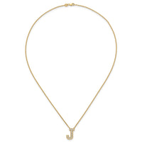 14k 1/3ct Lab Grown Diamond VS+ F+ Comp Letter J 18in Initial Necklace