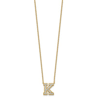 14k 1/2ct Lab Grown Diamond VS+ F+ Comp Letter D 18in Initial Necklace
