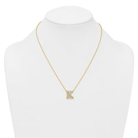 14k 1/2ct Lab Grown Diamond VS+ F+ Comp Letter D 18in Initial Necklace