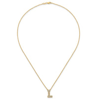 14k 1/4ct Lab Grown Diamond VS+ F+ Comp Letter L 18in Initial Necklace