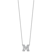 14kw 5/8ct Lab Grown Diamond VS+ F+ Comp Letter M 18in Initial Necklace