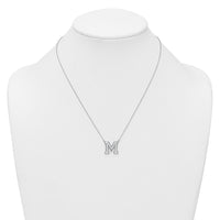 14kw 5/8ct Lab Grown Diamond VS+ F+ Comp Letter M 18in Initial Necklace