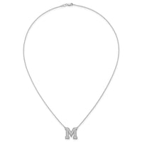14kw 5/8ct Lab Grown Diamond VS+ F+ Comp Letter M 18in Initial Necklace