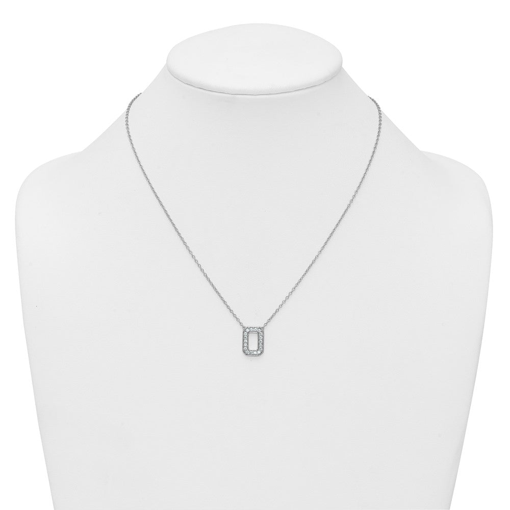 14kw 1/3ct Lab Grown Diamond VS+ F+ Comp Letter O 18in Initial Necklace