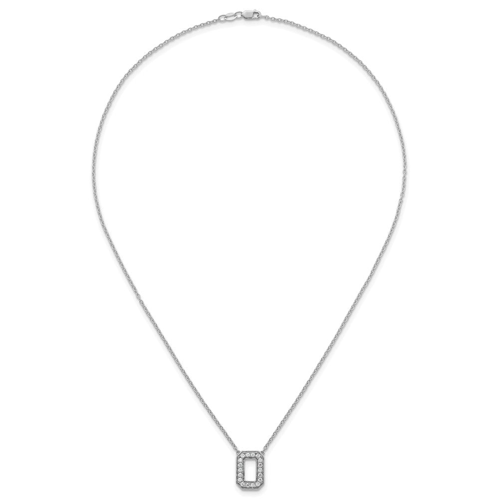 14kw 1/3ct Lab Grown Diamond VS+ F+ Comp Letter O 18in Initial Necklace
