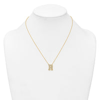 14k 1/2ct Lab Grown Diamond VS+ F+ Comp Letter R 18in Initial Necklace