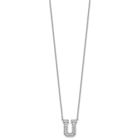 14kw 3/8ct Lab Grown Diamond VS+ F+ Comp Letter U 18in Initial Necklace
