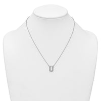 14kw 3/8ct Lab Grown Diamond VS+ F+ Comp Letter U 18in Initial Necklace