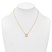 14k 3/8ct Lab Grown Diamond VS+ F+ Comp Letter U 18in Initial Necklace