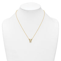 14k 3/8ct Lab Grown Diamond VS+ F+ Comp Letter V 18in Initial Necklace