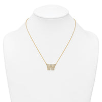 14k 3/4ct Lab Grown Diamond VS+ F+ Comp Letter W 18in Initial Necklace