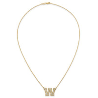14k 3/4ct Lab Grown Diamond VS+ F+ Comp Letter W 18in Initial Necklace