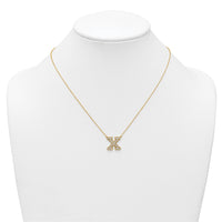 14k 1/2ct Lab Grown Diamond VS+ F+ Comp Letter X 18in Initial Necklace