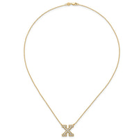 14k 1/2ct Lab Grown Diamond VS+ F+ Comp Letter X 18in Initial Necklace