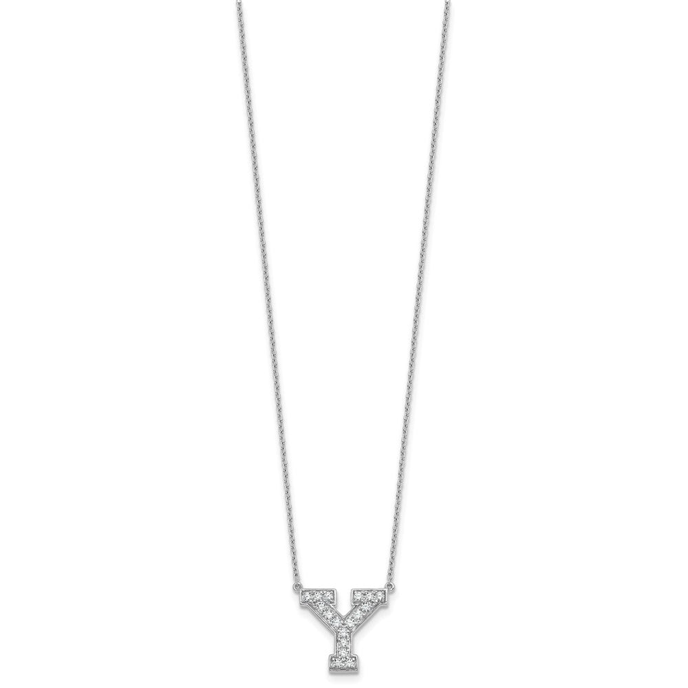 14kw 3/8ct Lab Grown Diamond VS+ F+ Comp Letter Y 18in Initial Necklace
