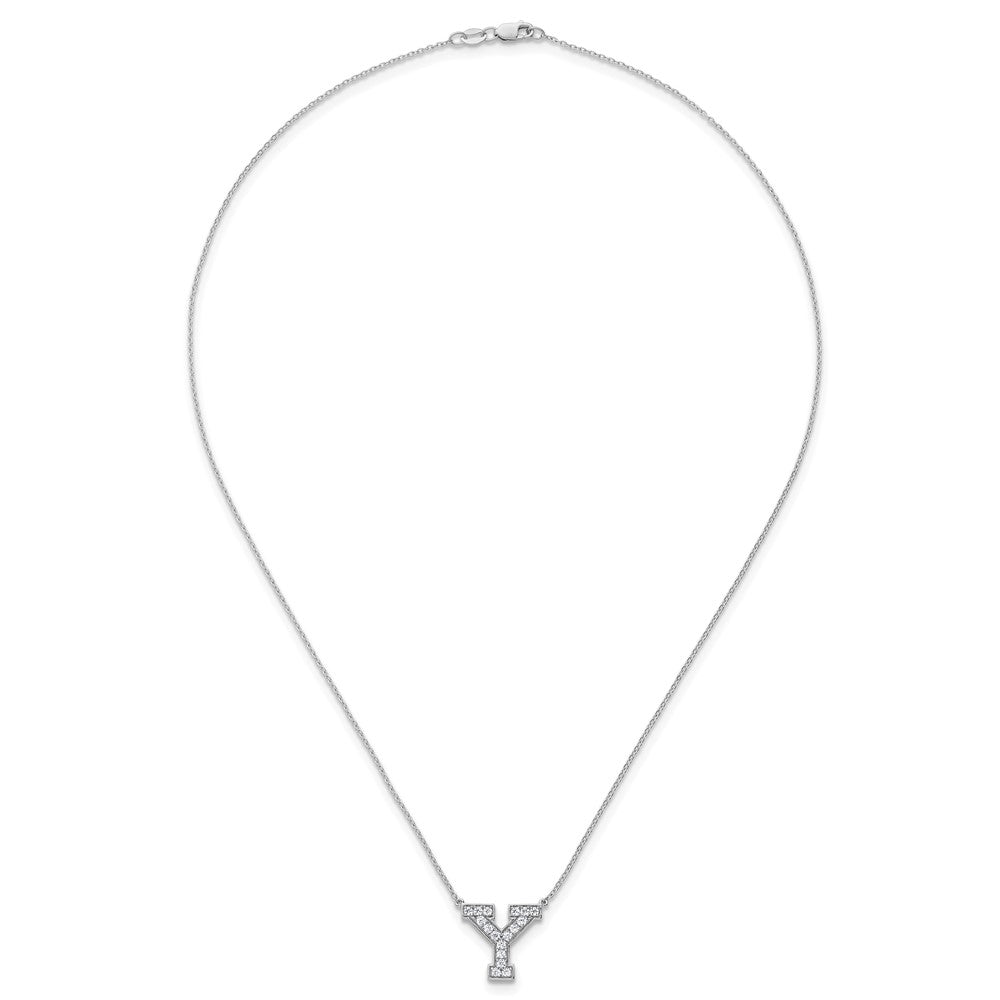 14kw 3/8ct Lab Grown Diamond VS+ F+ Comp Letter Y 18in Initial Necklace