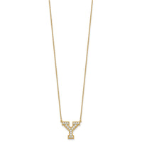 14k 3/8ct Lab Grown Diamond VS+ F+ Comp Letter Y 18in Initial Necklace