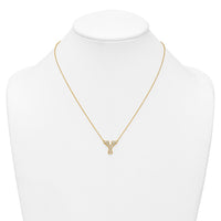 14k 3/8ct Lab Grown Diamond VS+ F+ Comp Letter Y 18in Initial Necklace