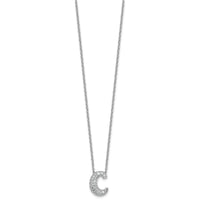 14kw 3/8ct Lab Grown Diamond VS+ F+ Comp Letter C 18in Initial Necklace