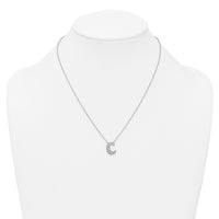 14kw 3/8ct Lab Grown Diamond VS+ F+ Comp Letter C 18in Initial Necklace