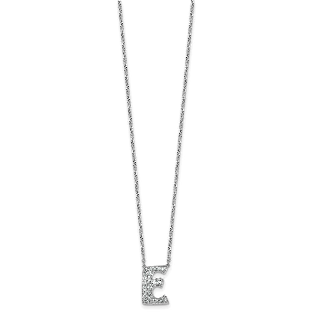 14kw 3/8ct Lab Grown Diamond VS+ F+ Comp Letter E 18in Initial Necklace