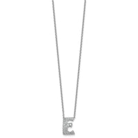 14kw 3/8ct Lab Grown Diamond VS+ F+ Comp Letter E 18in Initial Necklace